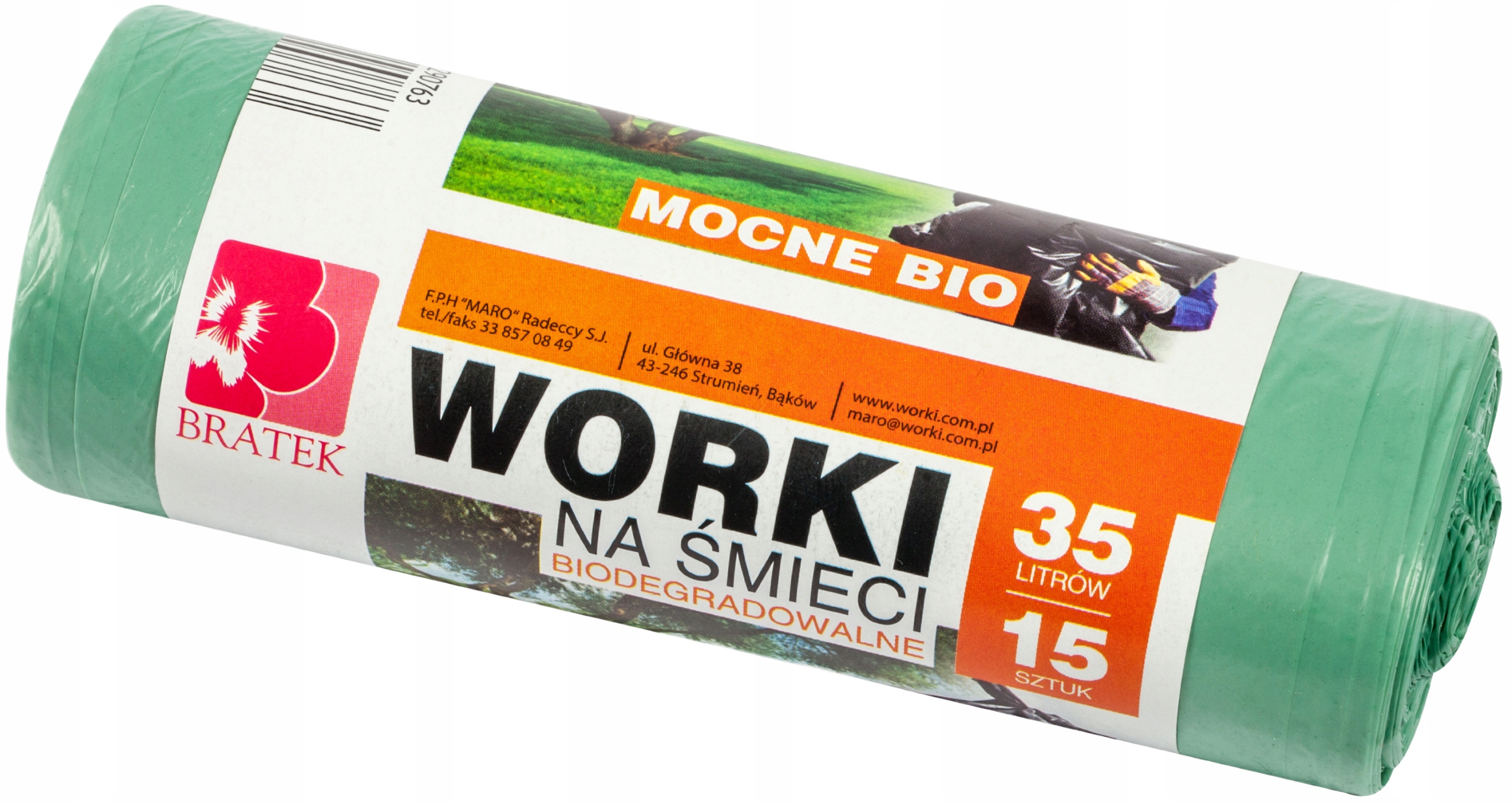 

Biodegradowalne eko worki na śmieci 35L 15szt Ldpe