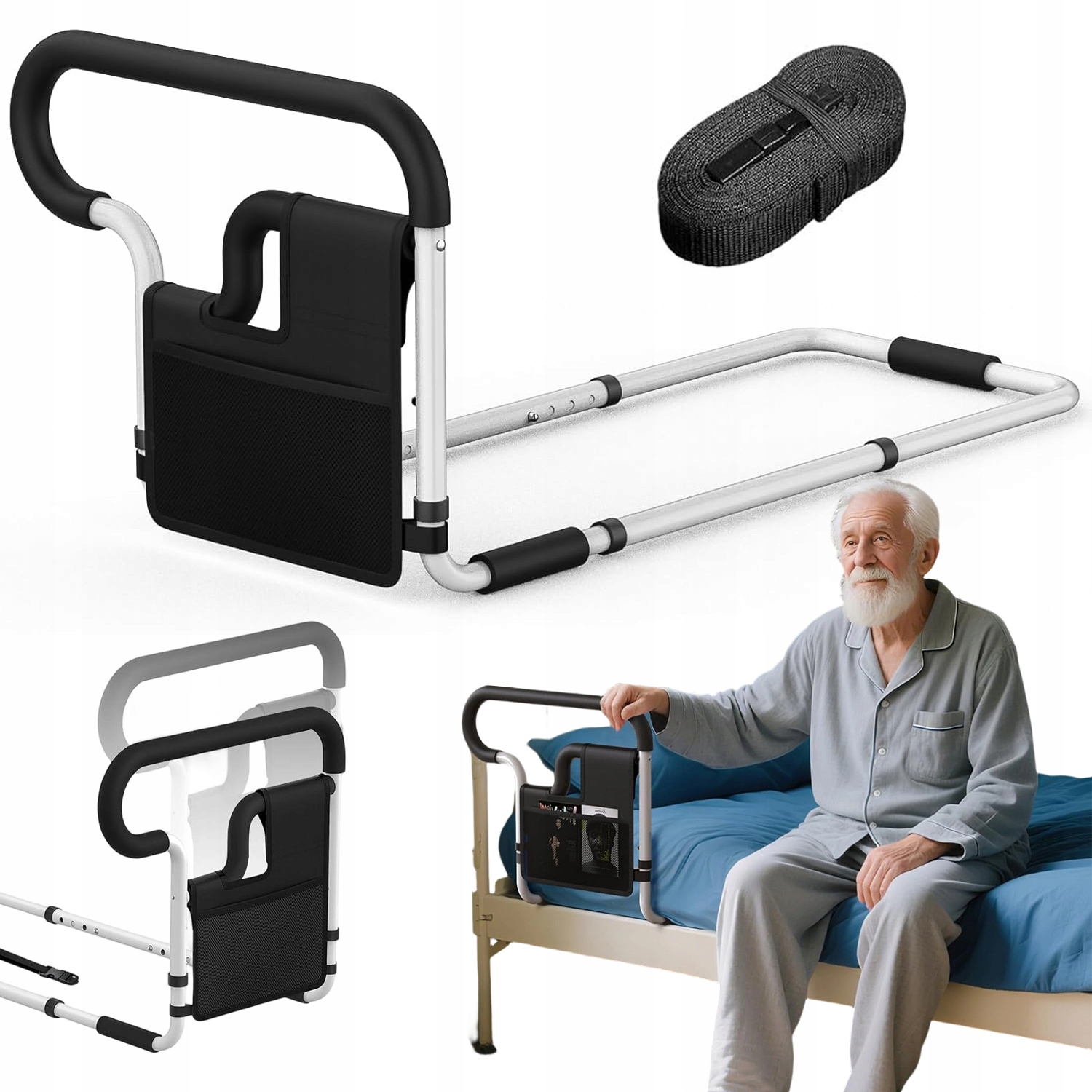 Poręcz Uchwyt Barierka Do Łóżka Zabezpieczająca Regulacją Dla Seniora