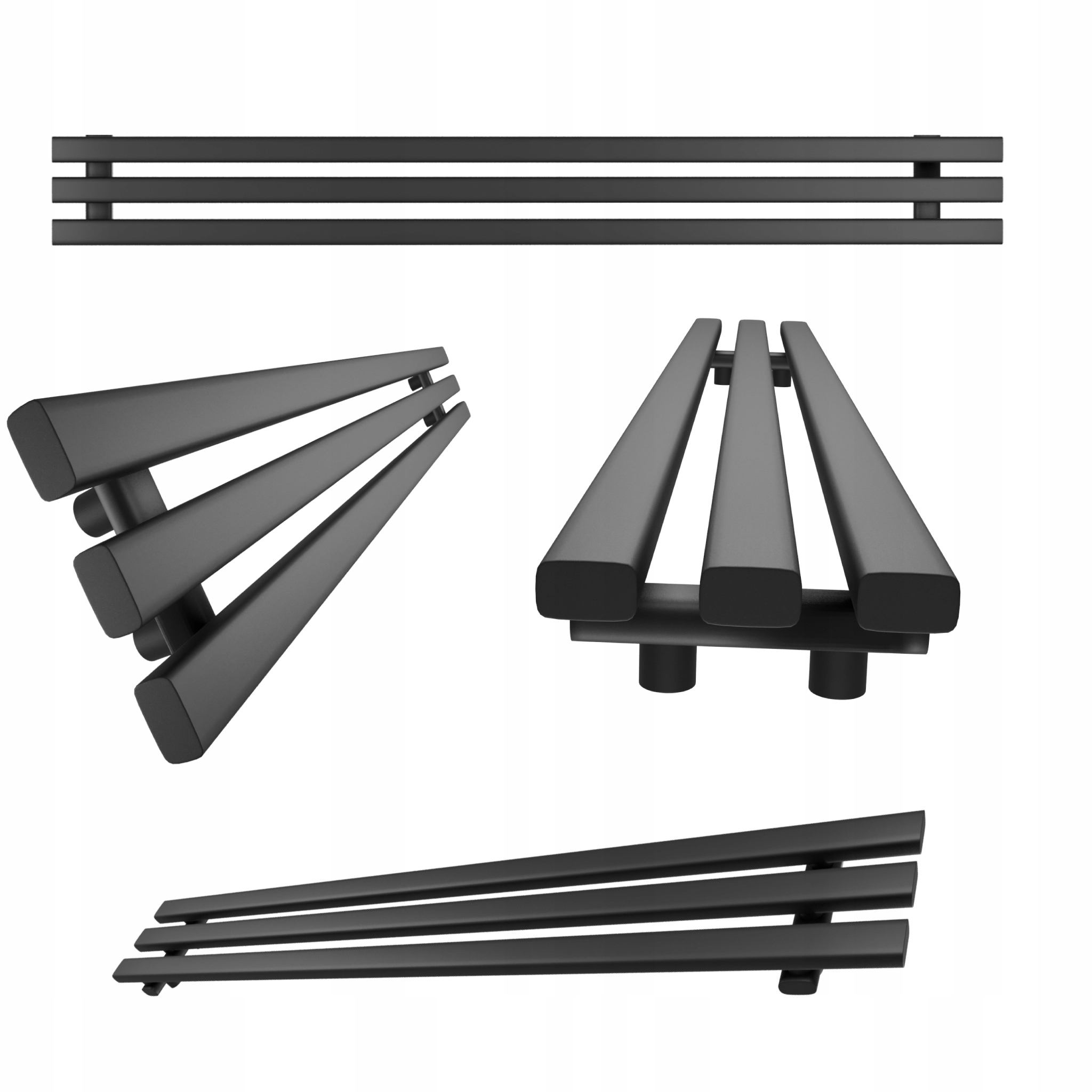 Horizontální Radiátor HORIZONT3 21x140 Černá Struktura