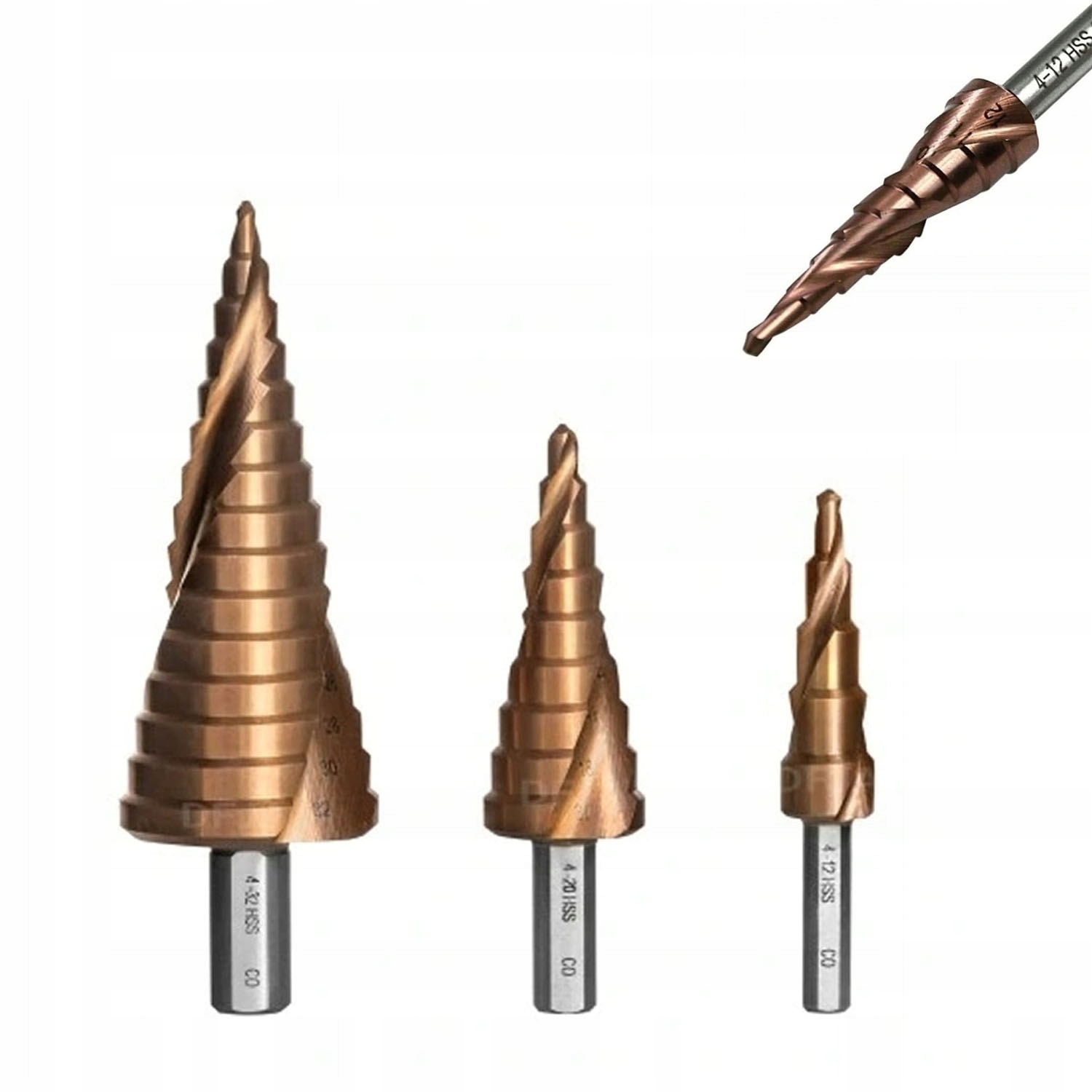 Wiertła Kobaltowe Stopniowe Stożkowe Do Metalu Stali Zestaw Hss CO/M35