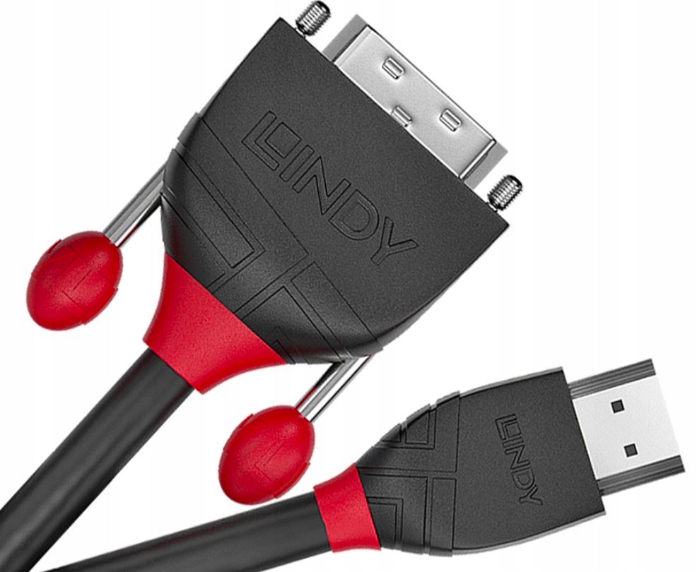 Kabel HDMI DVI-D Single Link 1m Lindy 36271 Długość kabla 1 m