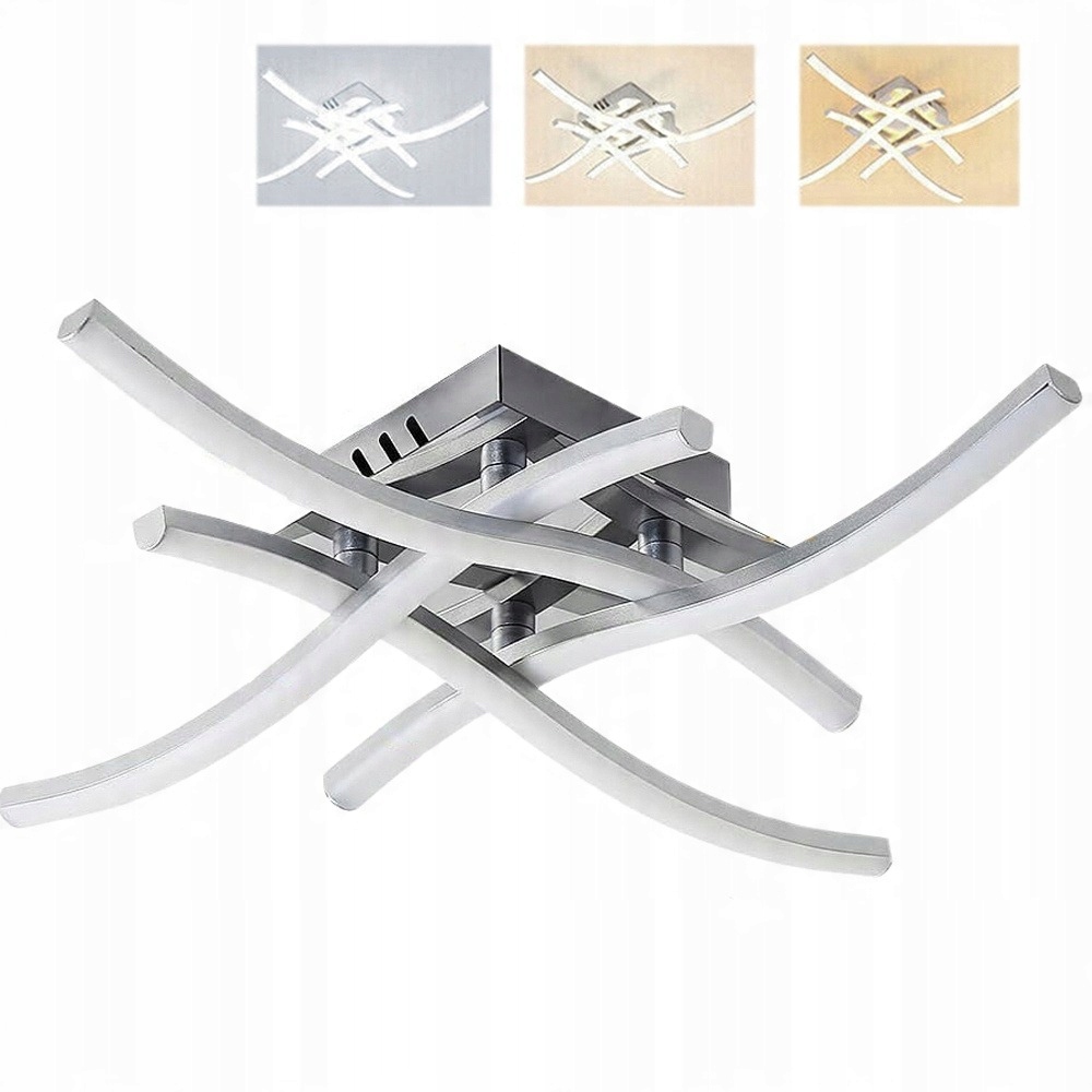 Lampa Sufitowa Led Wisząca Nowoczesna Żyrandol Plafon Biała Neutralna 48W