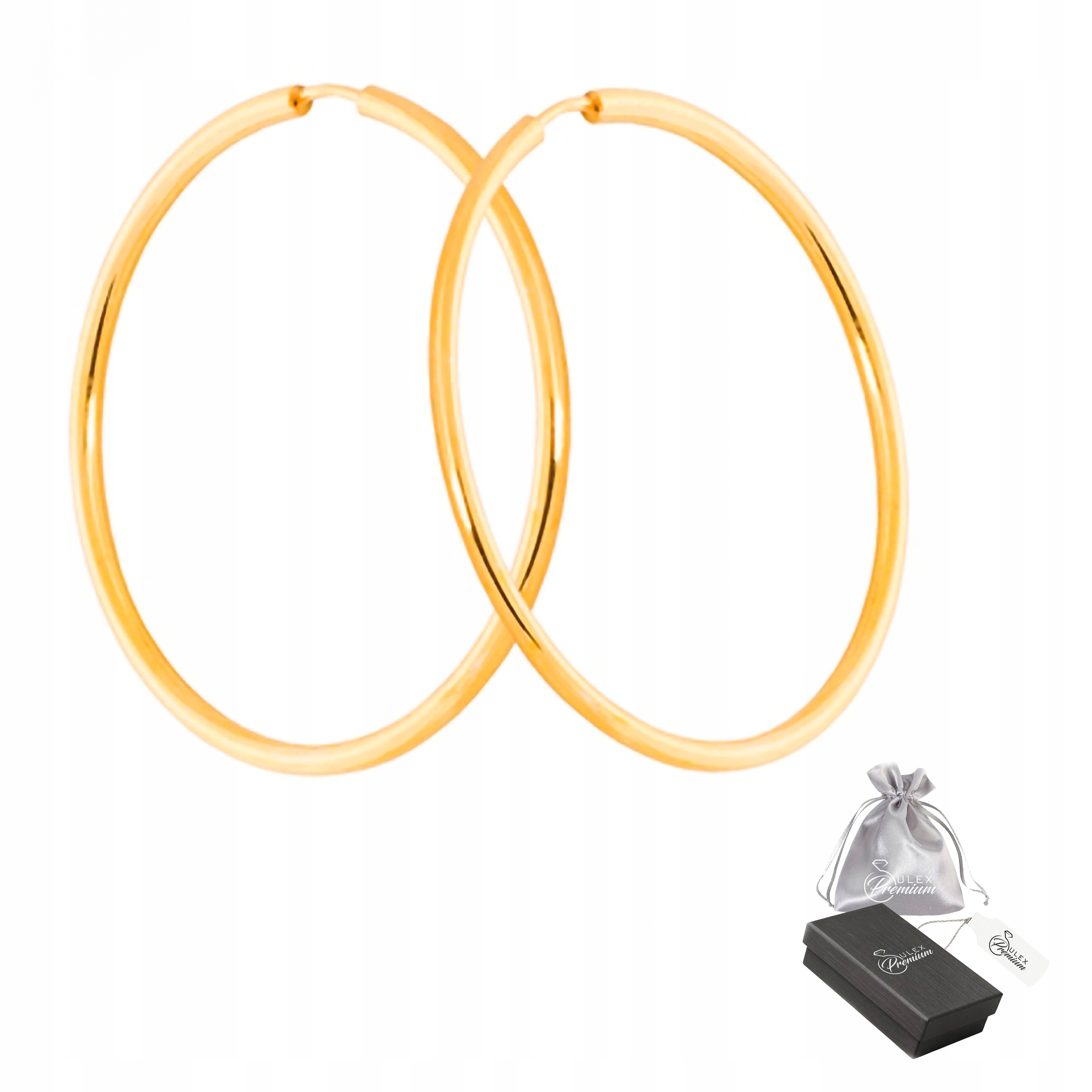 Náušnice stříbro ryzost 925 Elegantní Kolečka Pozlacené Lesklé pro ni 7,0 cm