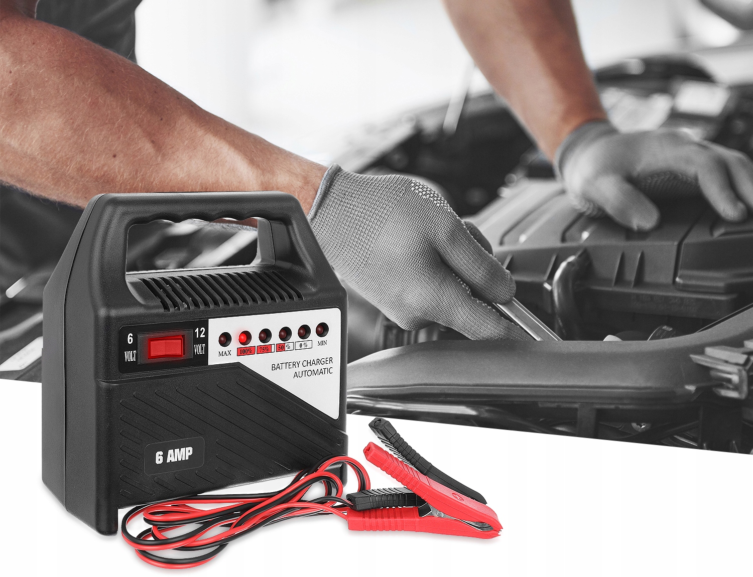 Prostownik 6V i 12V Ładowarka do Akumulatora Akumulatorów Samochodowy 6A Marka Xtrobb