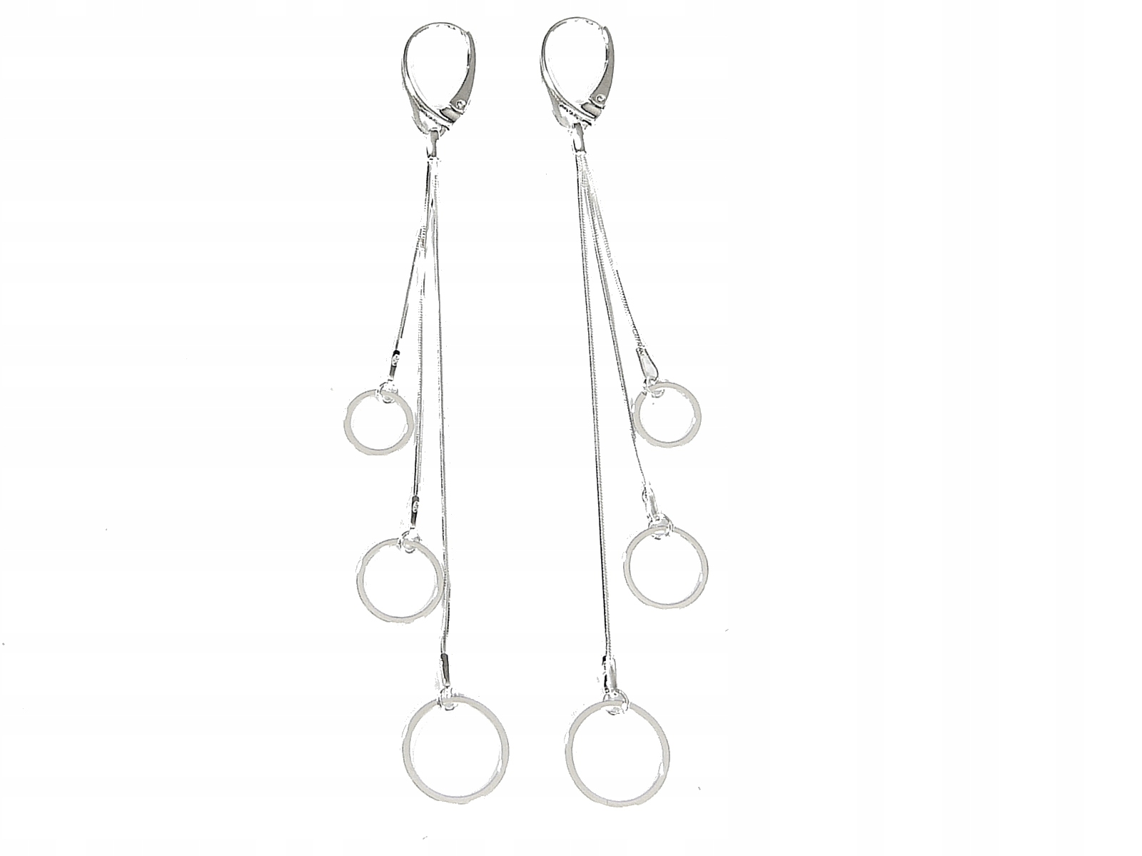 

Długie 11 CM Kolczyki Obręcze Ring Koła srebro 925