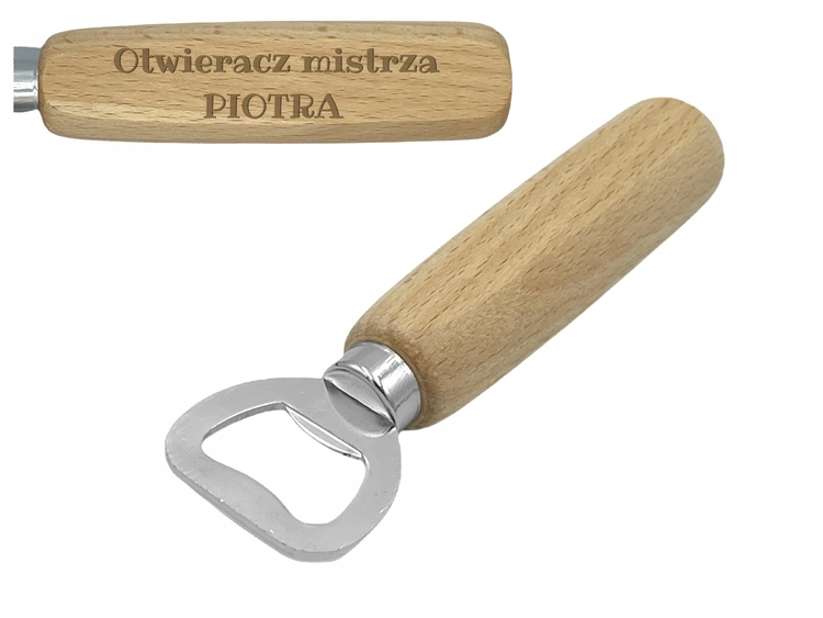 

Otwieracz do butelek z drewnianą rękojeścią Grawer