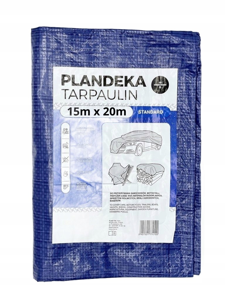 Plachta voděodolná 15x20 m modrá ochranná Plachta zesílená