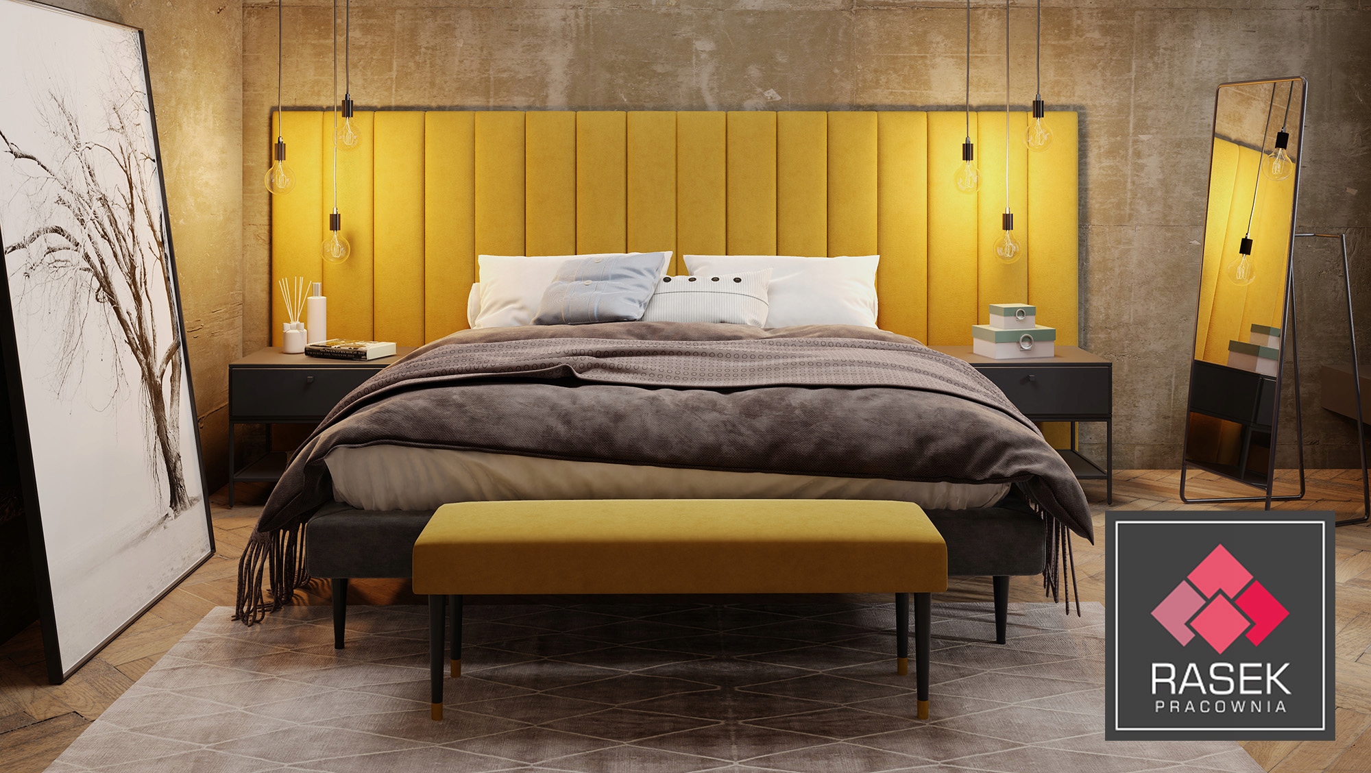 PANELE TAPICEROWANE ścienne PRACOWNIA tapicerska LONG wymiar 50x10 cm Kod producenta 1