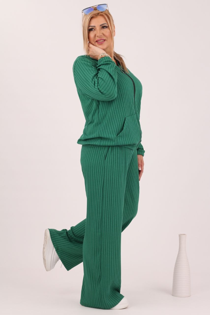 KOMPLET DRESOWY DAMSKI POLSKI PRODUCENT DUŻE ROZMIARY PRĄŻKOWANY LUŹNY Płeć kobieta