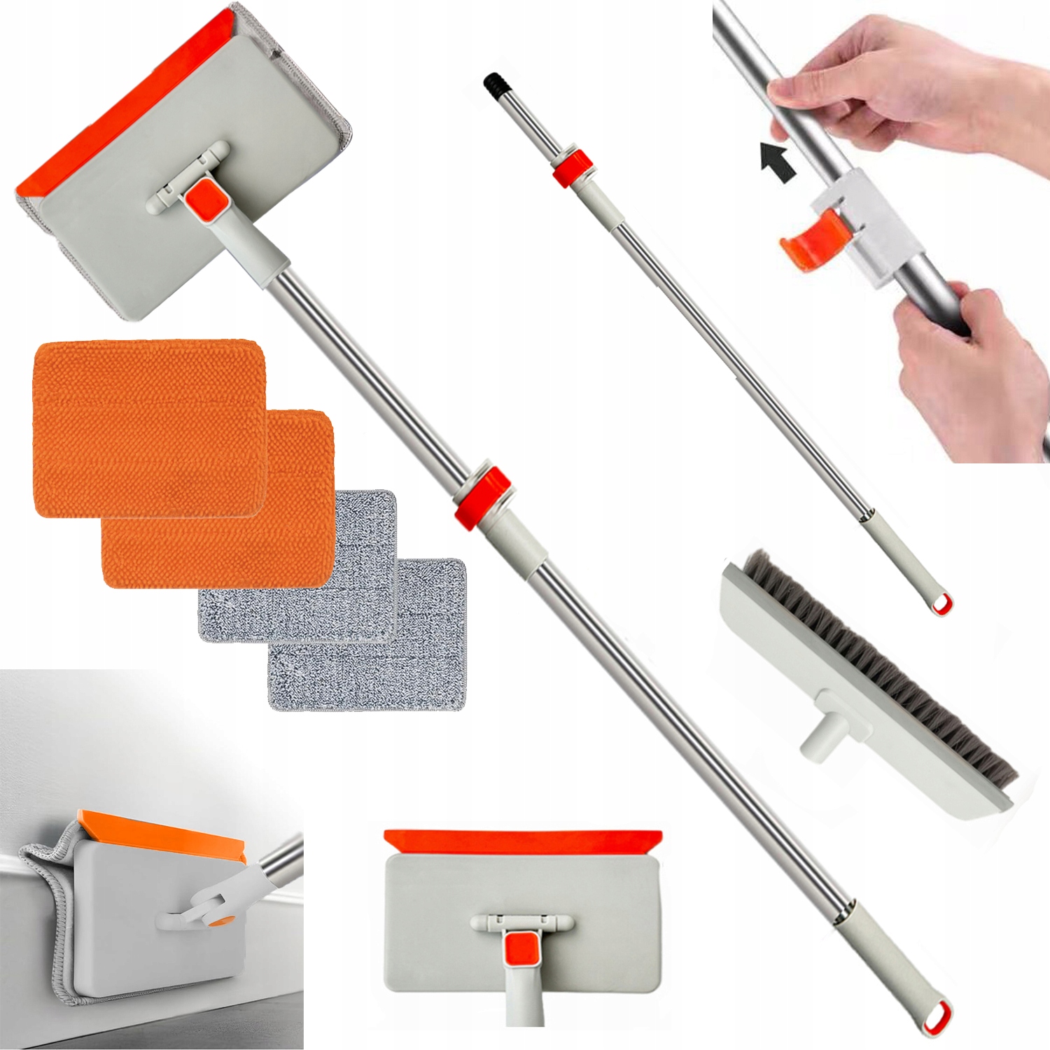 Levně Mop na Lišty, Podlahy a Okna Teleskopická Štětka/Koště