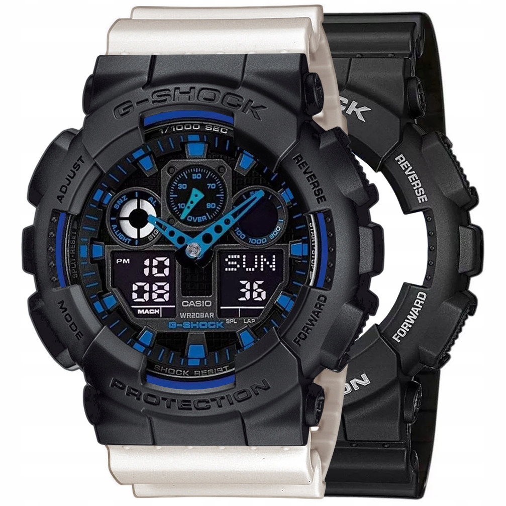 Sada G-shock GA-100-1A2ER Černá Bílá