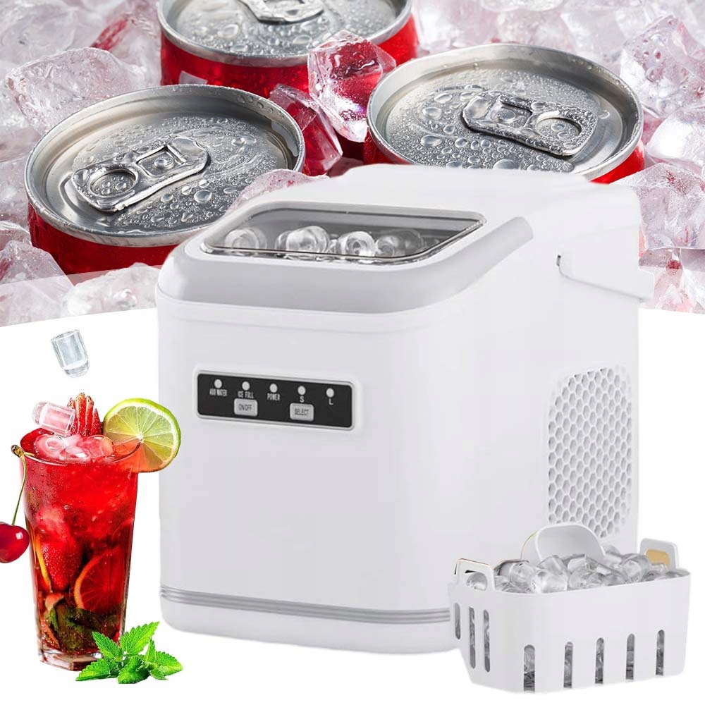 Přenosný Výrobník Ledu 12 Kg Domácí Tichý Stroj Na Expresní Led 90 W