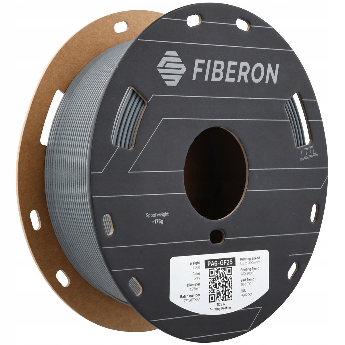 Filament Polymaker Fiberon PA6-GF25 Grey 1,75 mm 0,5 kg