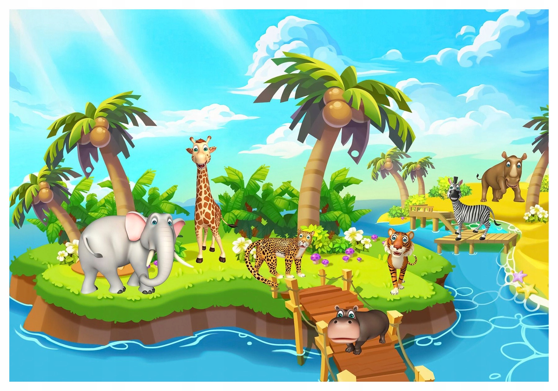 Tapeta Ostrov zvierat Safari Dobrodružstvo do detskej izby 300x210 lepidlo