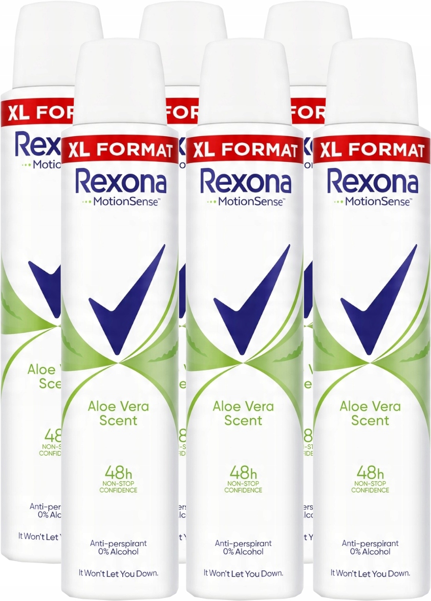 Rexona MotionSense Aloe Vera Scent Antiperspirant ve spreji 200 ml XL x 6