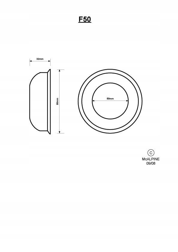MCALPINE Rozeta maskująca F50 biała Marka McAlpine