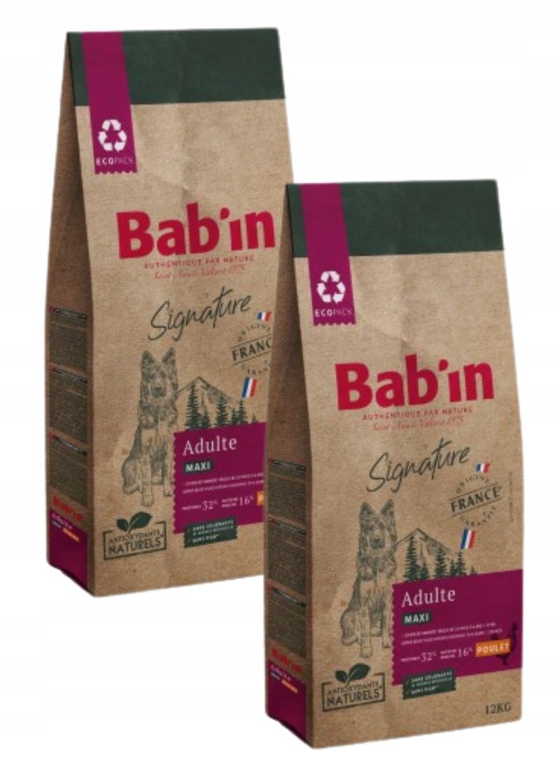 Bab'in Signature Maxi Adult pro psy velkých plemen 2 x 12 kg (24 kg)