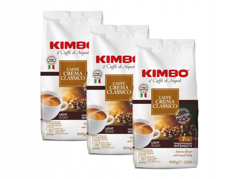 Kawa ziarnista Kimbo Caffe Crema Classico 1kg x3