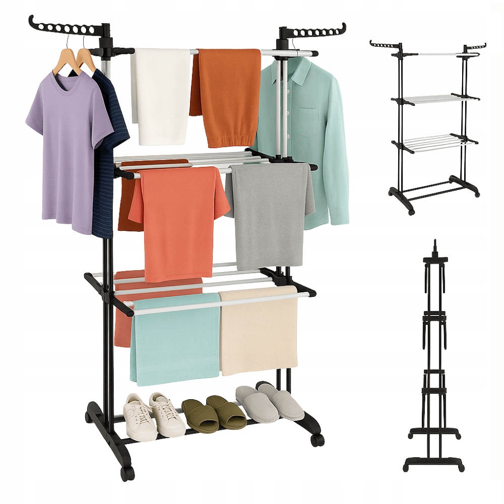 Levně Sušák Na Prádlo Oblečení Velký Skládací Stojanový Na Balkon