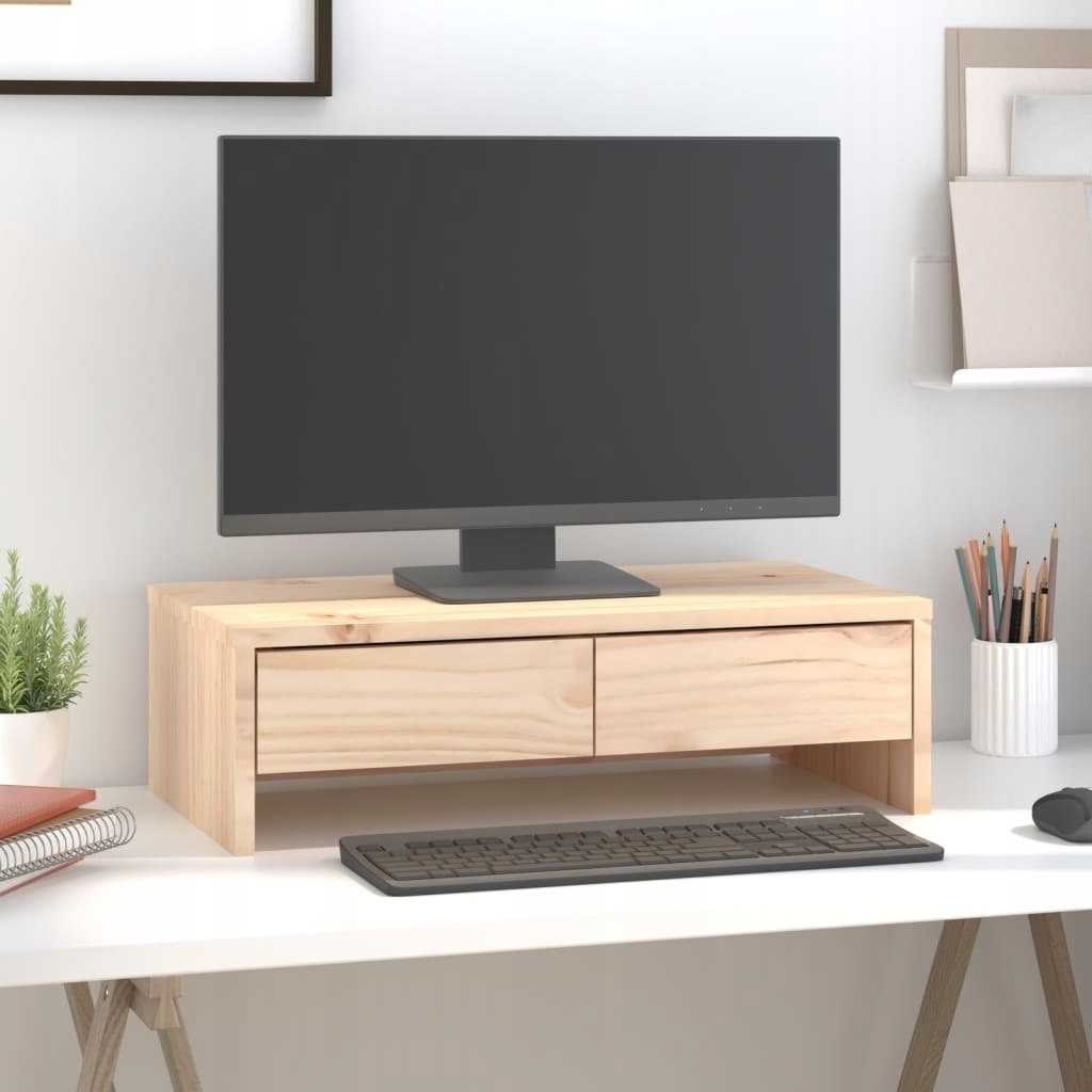 Podstavec na monitor, 50 x 27 x 15 cm, masivní borovicové dřevo