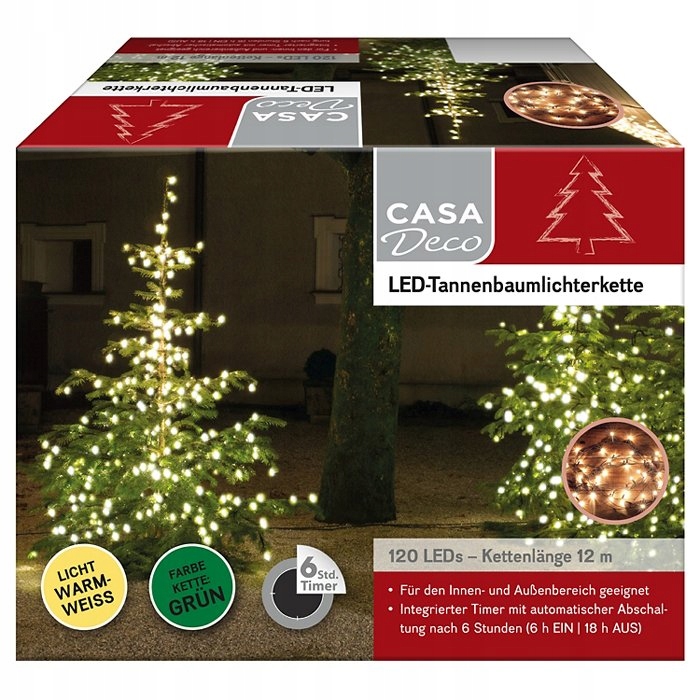 Lampki choinkowe 120 LED Zewnętrzne ciepłe i zimne