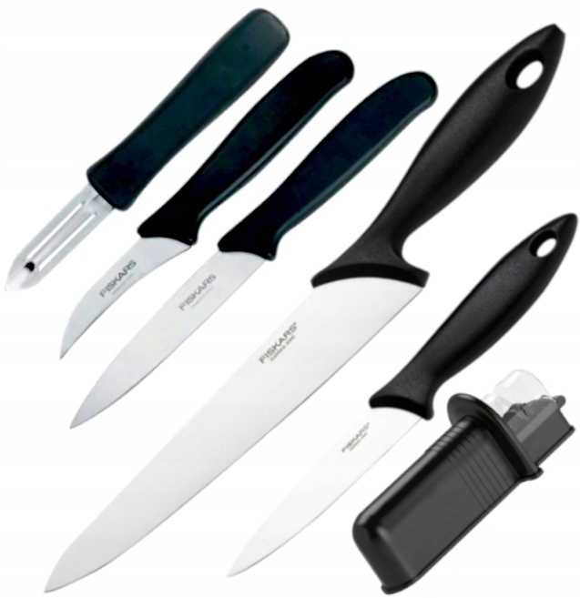 

Zestaw komplet 5 noży Fiskars Essential ostrzałka