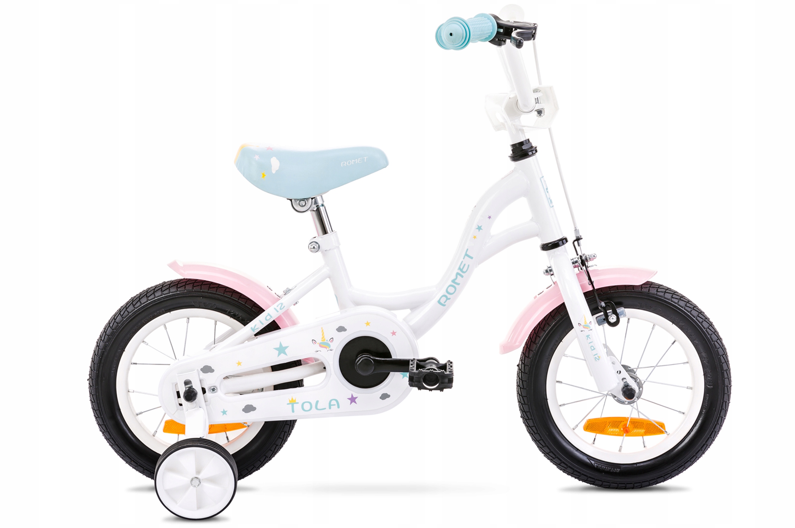 Rower dziecięcy 12" Romet Tola biało-turkusowy R22