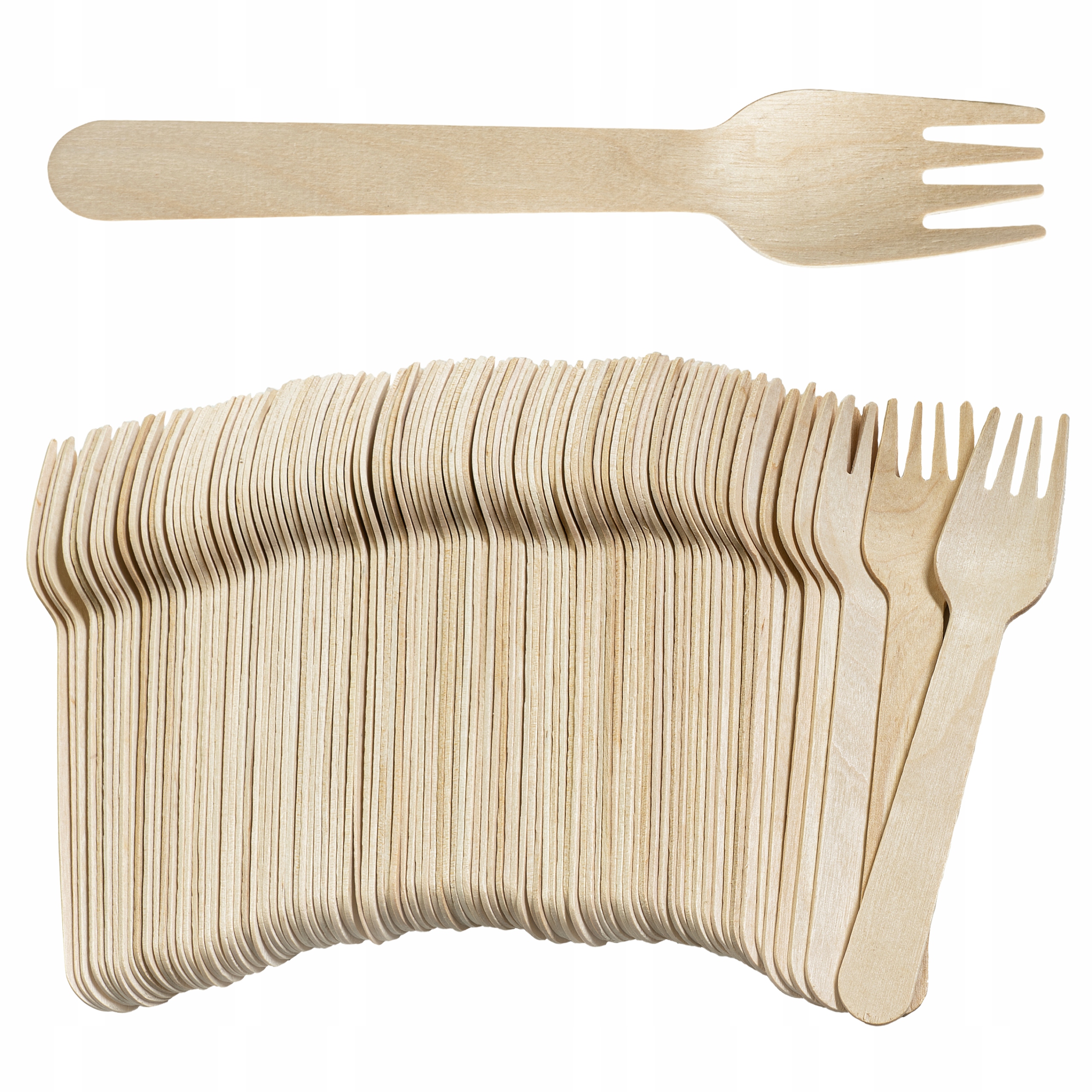 EKOLOGICZNE DREWNIANE WIDELCE EKO 100 SZT MOCNE