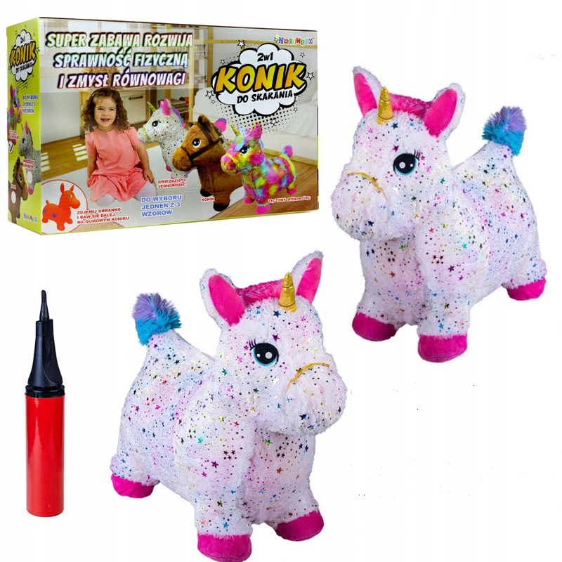 

Skoczek Gumowy Jednorożec Plusz Pompka