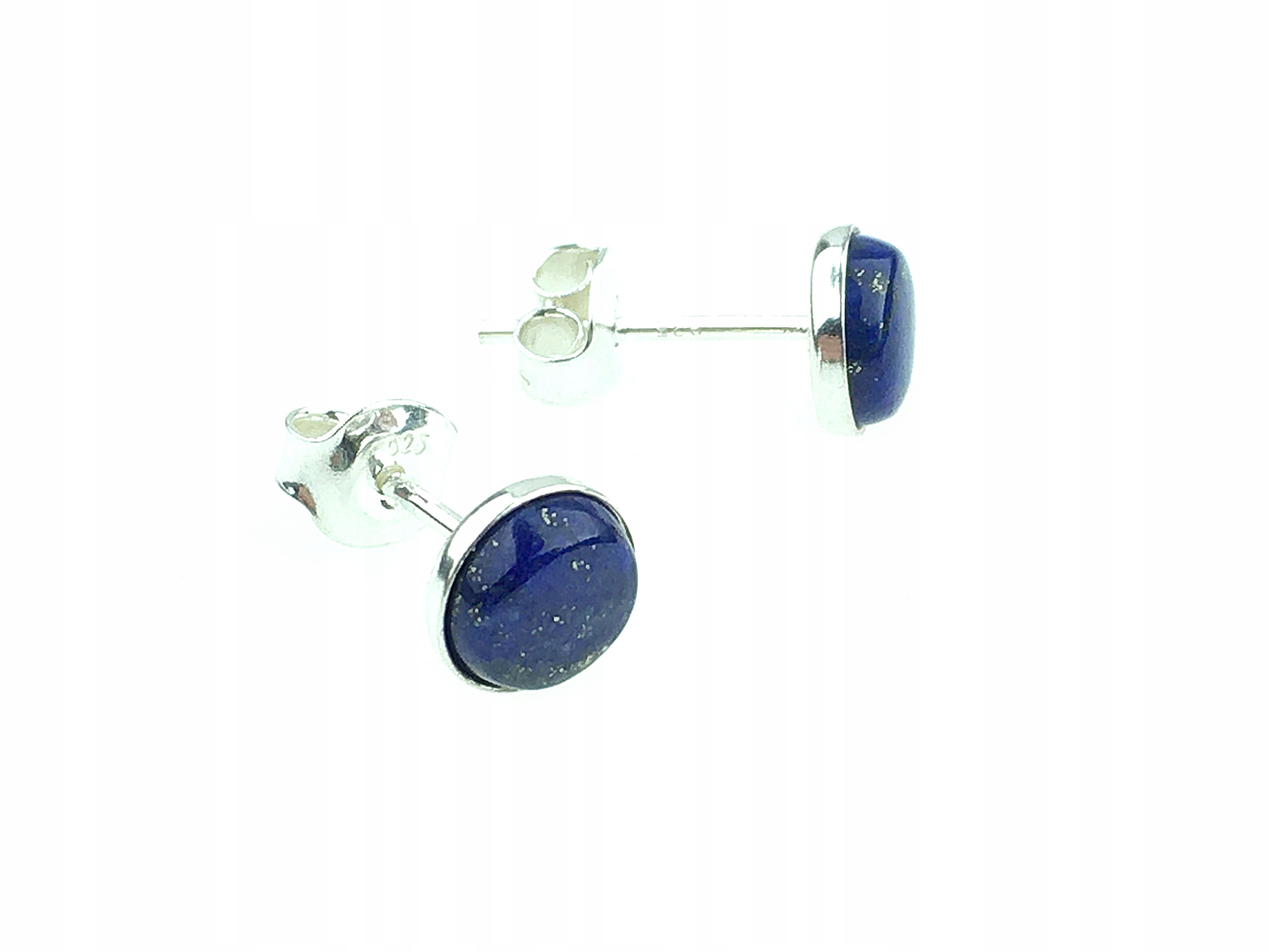 

Kolczyki lapis lazuli piryty 6mm srebrne pr 925