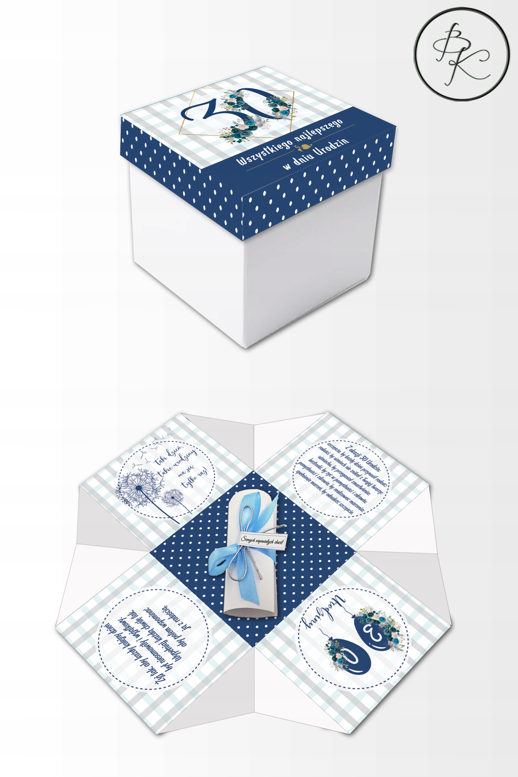 30 Urodziny Kartka 3d Exploding box Pamiątka