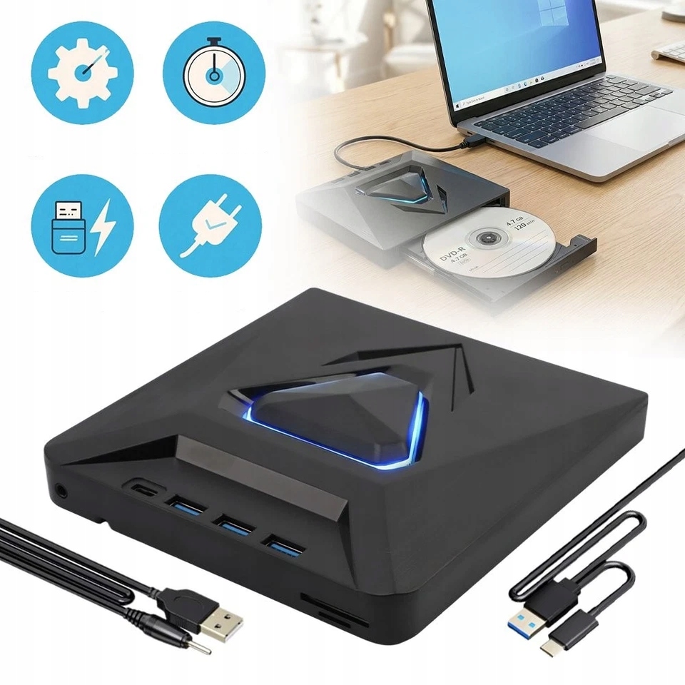 Externí Jednotka CD/DVD Usb 3.0 A Typ C, Přenosná Nahrávačka CD/DVD