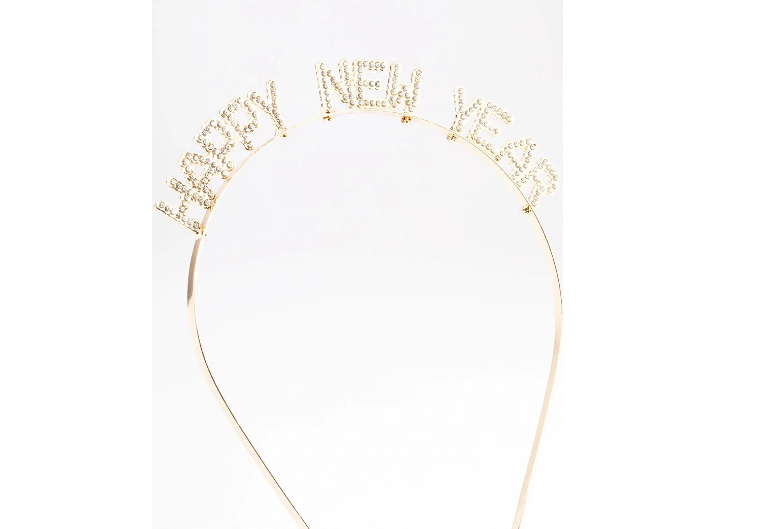 

Metalowa opaska noworoczna Happy New Year cyrkonie