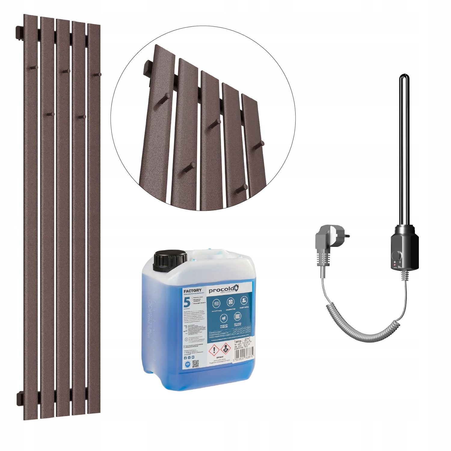 Set Elektrický ohřívač Bellohook 180x38 Bordo