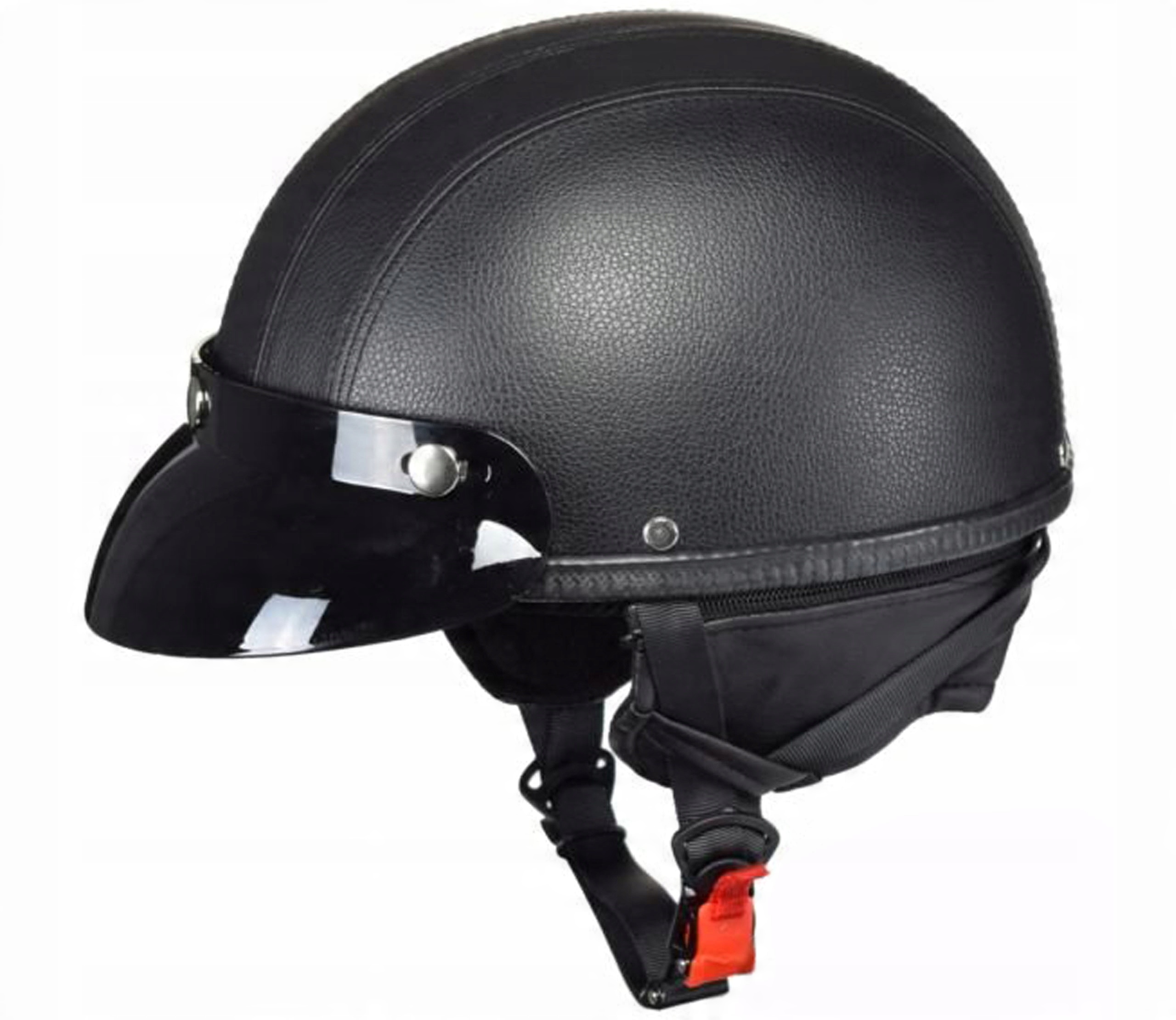 

Kask Otwarty Retro Styl Orzeszek Skóra Daszek M