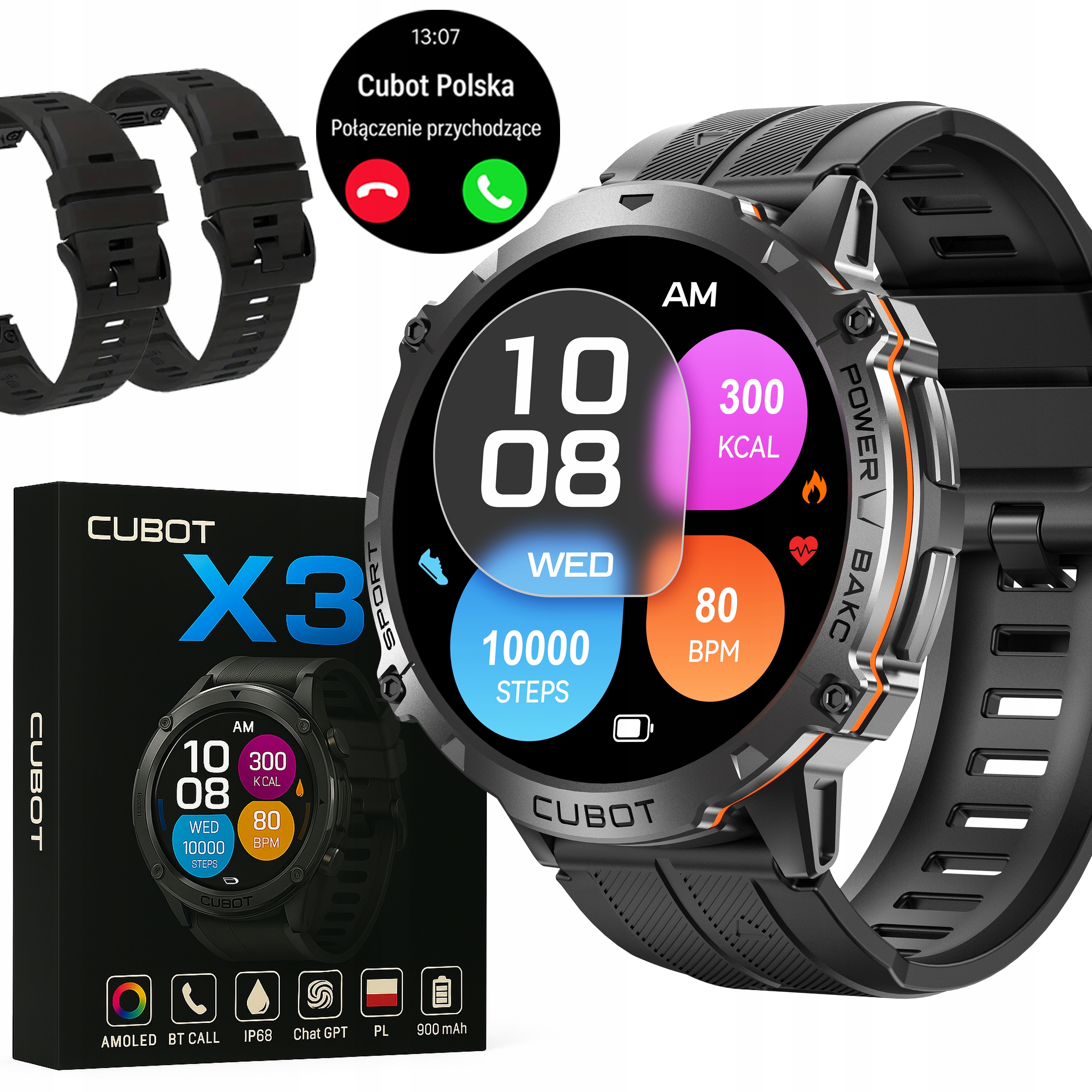 Cubot X3 Amoled Inteligentné Hodinky Pánske Hovory Pancierové Vodotesné