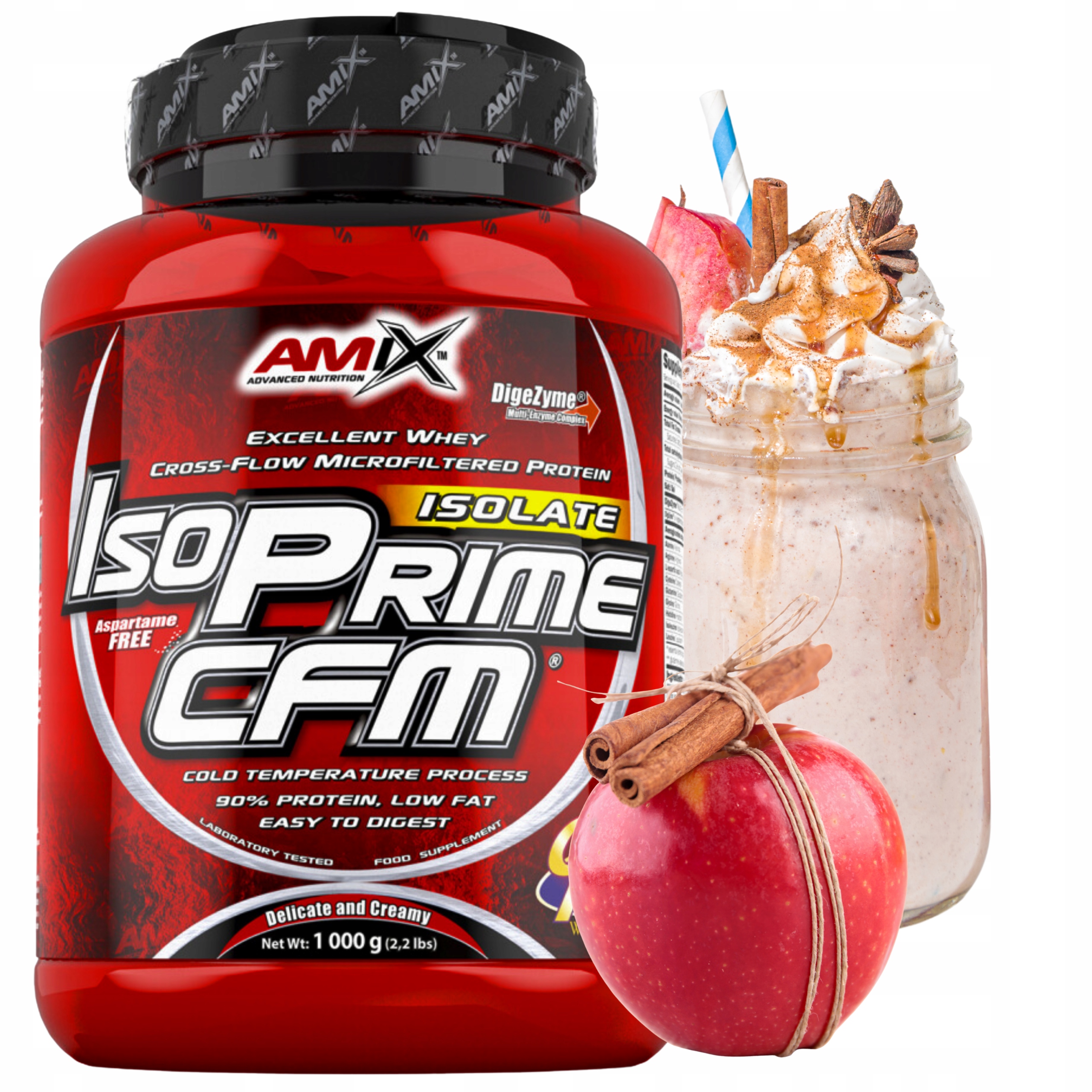 Proteinový izolát Amix Isoprime Cfm 1000 Bílkovina Wpi jablko-skořice