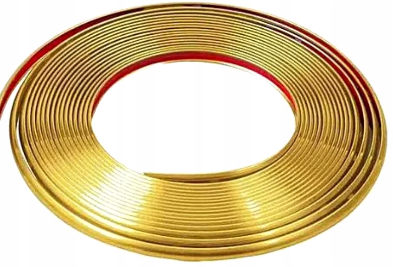 LISTWY ELASTYCZNE CHROM TAŚMA ZŁOTA GOLD 14 MM
