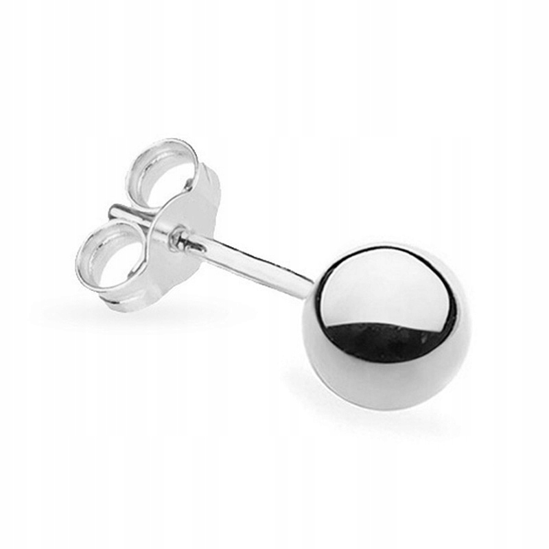 Krásná Bílo Zlatá Náušnice pr. 585 Kulička 5mm na tyč 14k