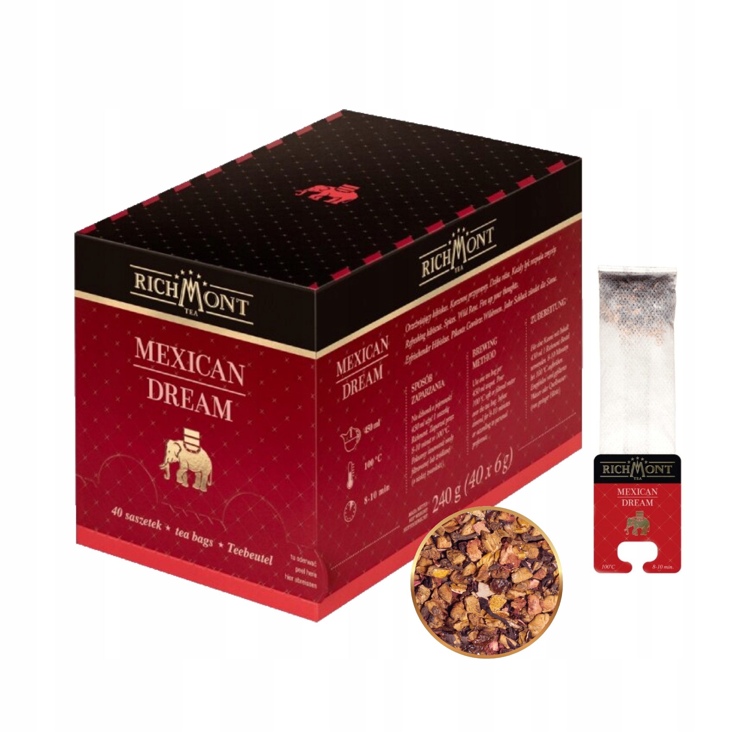 Richmont Mexický ovocný Čaj s ibiškem a skořicí, šípková růže 40x6g