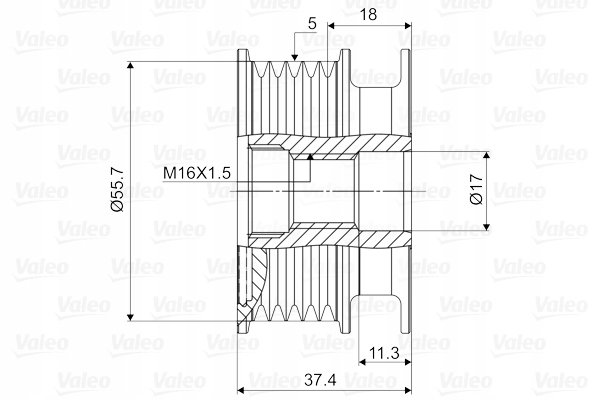 Sprzęgło alternatora VALEO 588034 A660C300BX Producent części Valeo