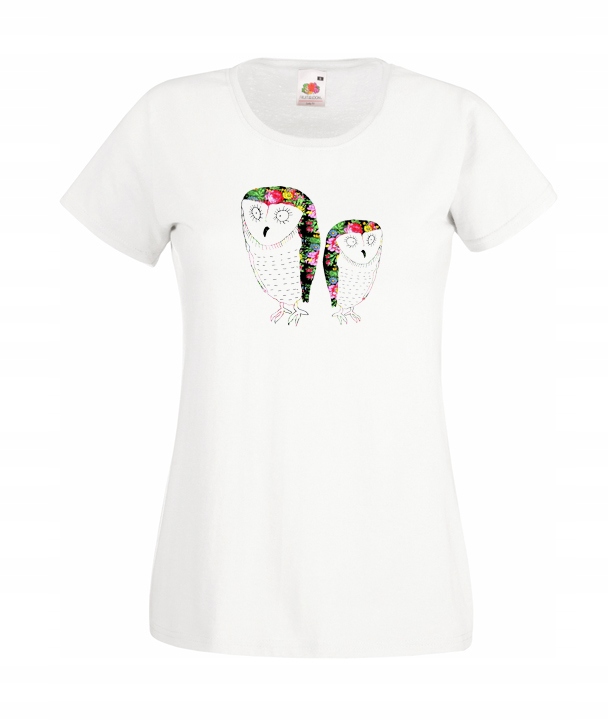 

S Koszulka Damska Folkowe Wzory Sowy Folk Serce