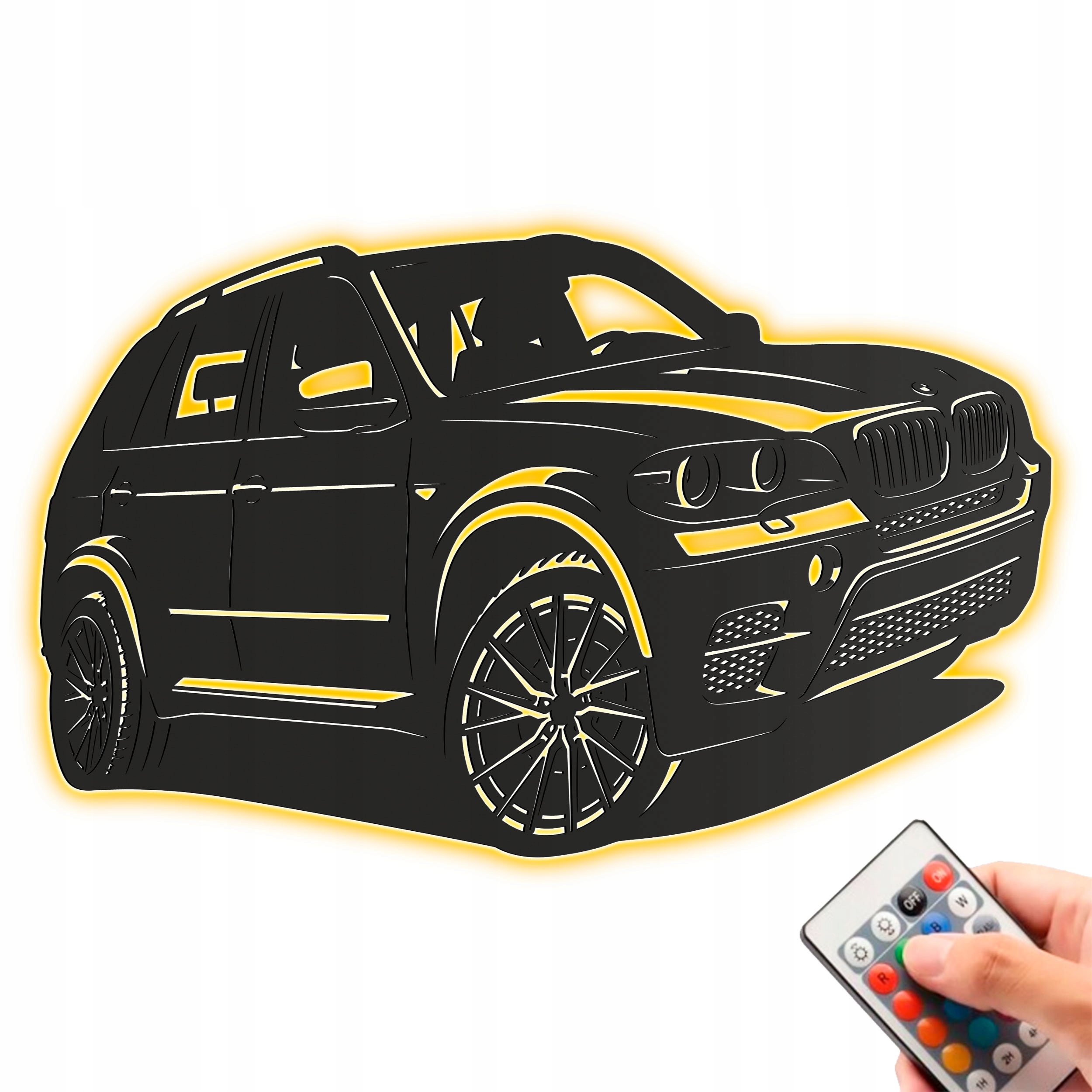 Bmw X5 (E70) 3D dřevěný obraz Noční Lampa Led dálkové ovládání Nástěnná Dekorace