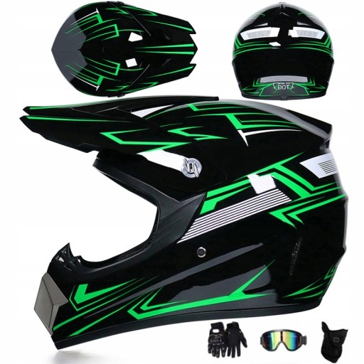 TERENOWY KASK MOTOCYKLOWY ENDURO RĘKAWICZKI MOTOCROSSOWE GOGLE MASKA Rodzaj lakieru matowy