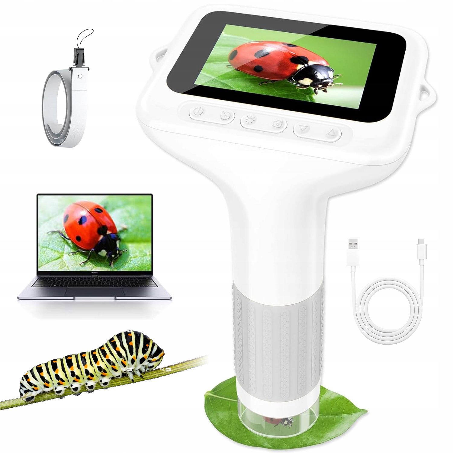 Vzdělávací Mikroskop 3 Palce 1000X S Led Světly 8 Režimů Pro Učení