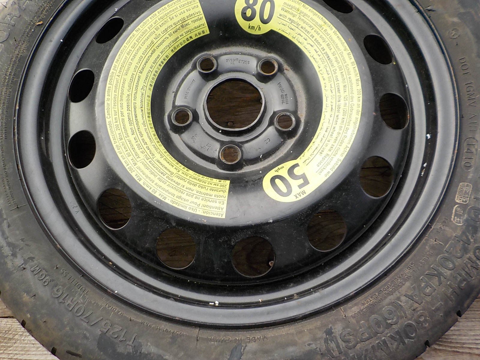 AUDI A3 III 8V roue de secours R16 5x112 1K0601027AL