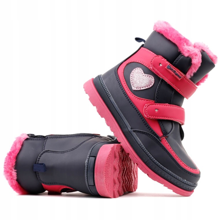 

Trapery ocieplane dziewczęce botki suwaki zimowe