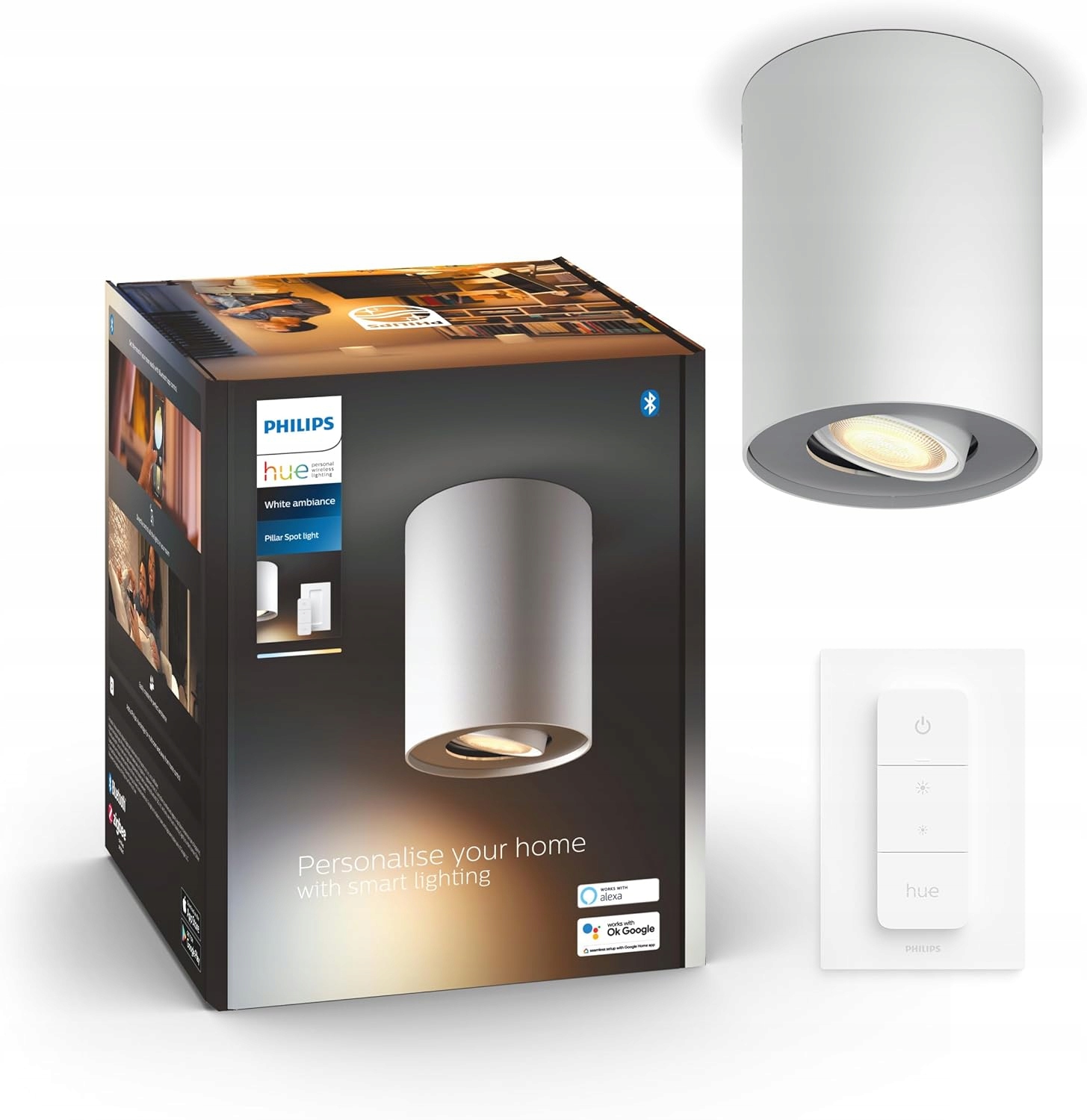 Stropná lampa Led Nástenná lampa Spot Tw Pillar regulátor Philips Hue