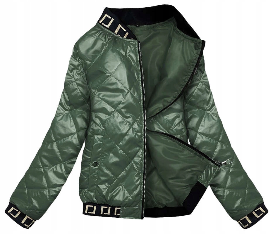 Ozdobná Bunda S Manžetami B9798 Zelená XXL (44)