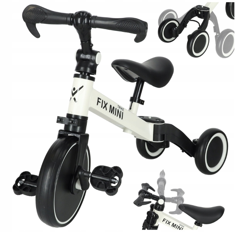 Rowerek Trike Fix Mini biegowy trójkołowy 3w1 z pedałami biały